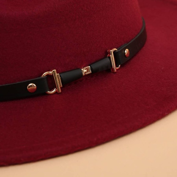 Bohemian Vegan Leather belted Fedora Hat Summer - Picture 7 of 9